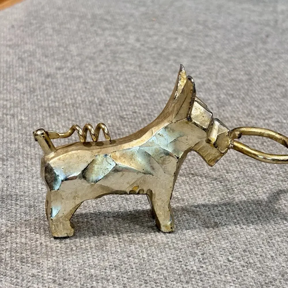 Vintage Scottish Terrier Scottie Dog Figural Corkscrew Metal Wine Bottle Opener
